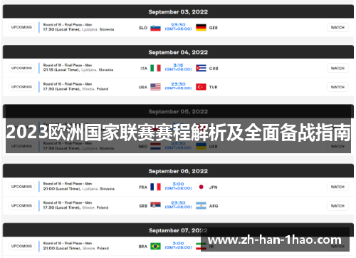2023欧洲国家联赛赛程解析及全面备战指南 2023欧洲国家联赛赛程解析及全面备战指南